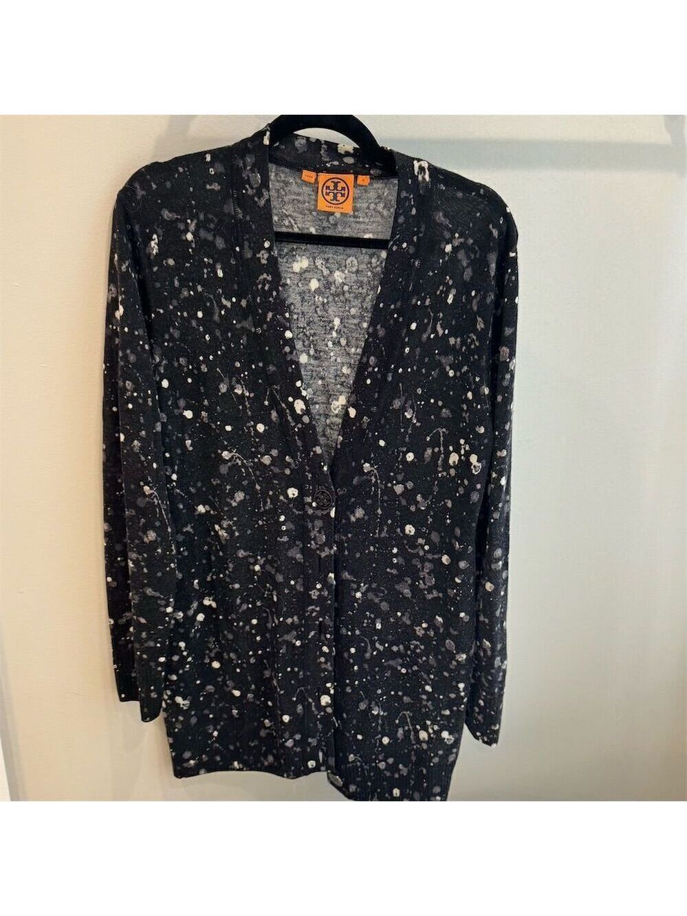 Tory Burch M Wool Cardigan Sweater Splatter Women's